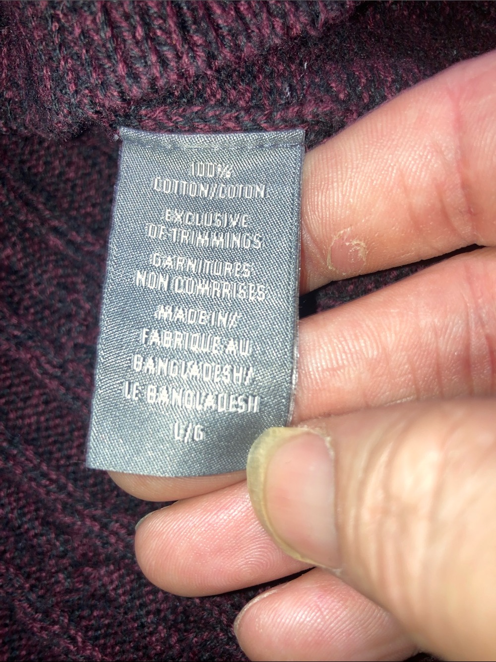 Denver Hayes Men's Cable Quarter-Zip Sweater - Burgundy - Picture 4 of 4